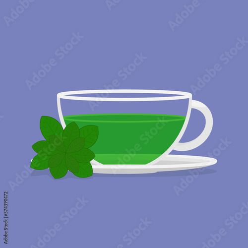 Green tea with mint and mint