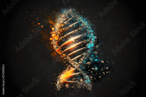 Dna molecules, Abstract 3d render of dna structure © MAJGraphics
