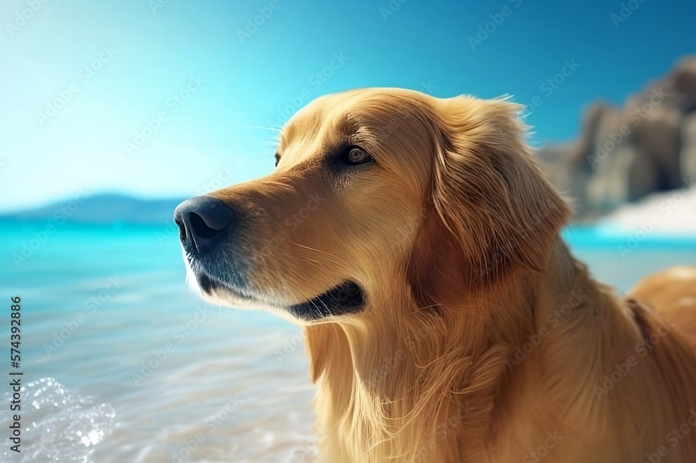 Golden Retriever on the beach. Amazing dog. Golden Retriever on the beach. Amazing dog.