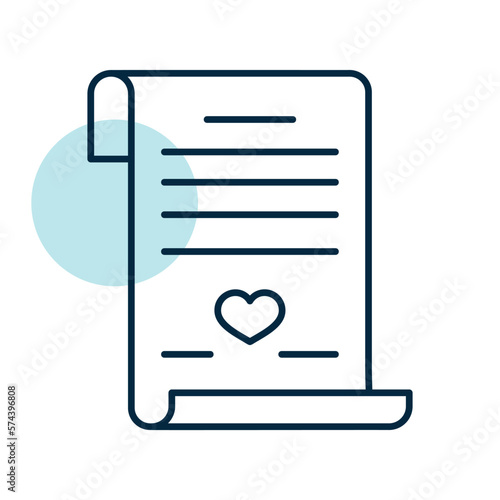 Marriage contract. Wedding certificate vector icon