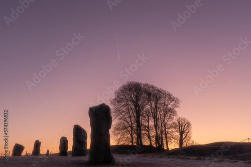 Avebury Stone Circle Neolithic and Bronze Age ceremonial site at dawn photo