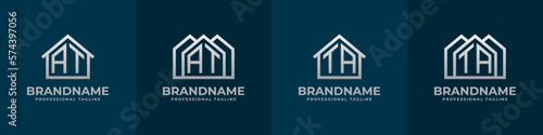 Letter AT and TA Home Logo Set. Suitable for any business related to house, real estate, construction, interior with AT or TA initials.
