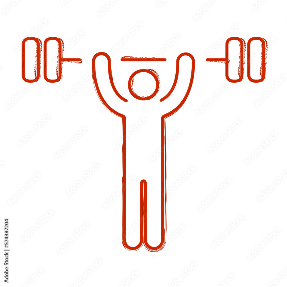 barbell man brush on white background, vector illustration. barbell man brush on white background, vector illustration.