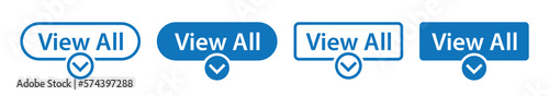 View all with cursor icon. View all button icon, vector illustration