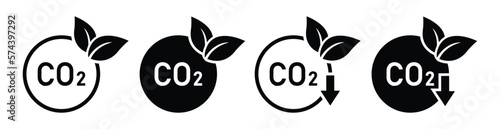 Co2 emission cloud icon, vector illustration