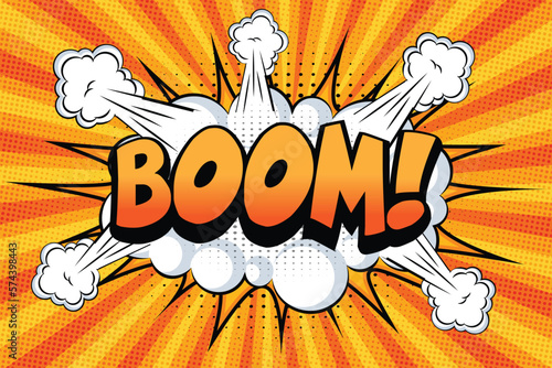 Boom comic sound effect cartoon style vector illustration