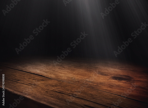 empty wooden table with smoke float up on dark background Empty Space for display your products,.empty wooden table with smoke float up on dark background Empty Space for display your products