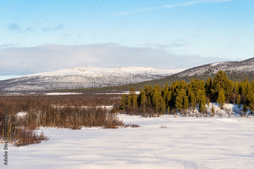 The beautiful winter landscape of Sweden in Scandinavia. The beautiful winter landscape of Sweden in Scandinavia.