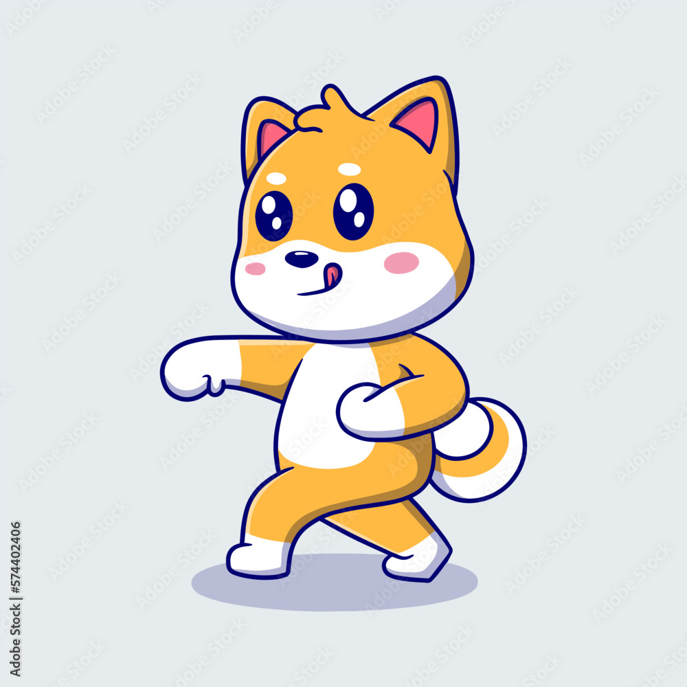 cute dog exercising cartoon icon illustration cute dog exercising cartoon icon illustration