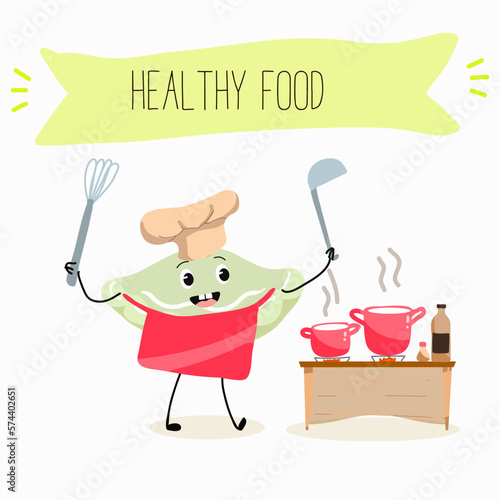 Illustration with funny characters marrow, pattypan,courgette, crop, zucchini, patisson.  Funny and healthy food. Vitamins, cute face food, ingredients, vegetarianism, vector cartoon, antioxidant.