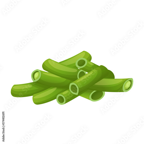 green bean food cartoon vector illustration color sign