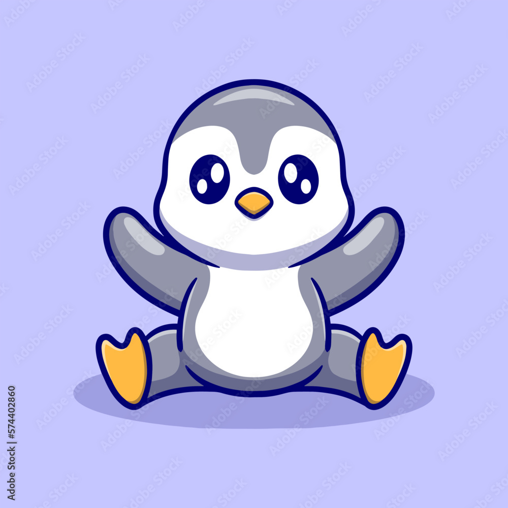 Cute baby penguin cartoon icon illustration Cute baby penguin cartoon icon illustration