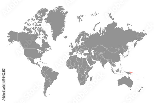 Bismarck Sea on the world map. Vector illustration. photo