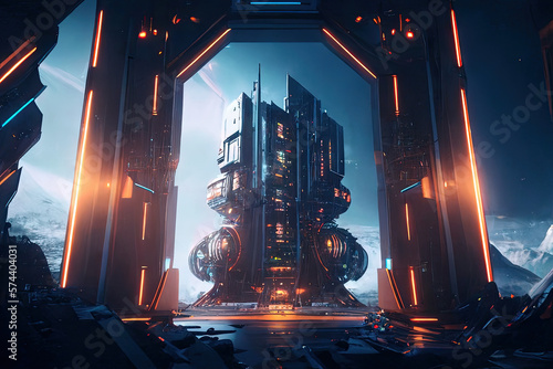 stunning composition futuristic city