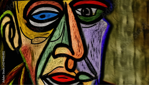 Obraz na plátně cubist great painter face portrait painting
