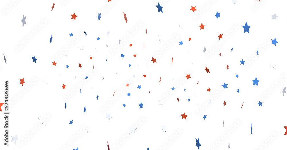 A blue glitter confetti border with red and blue stars on white Stock Illustration Adobe Stock
