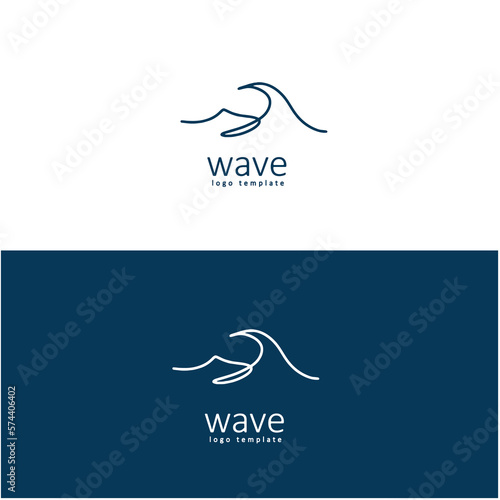 Wave beach vector illustration design logo