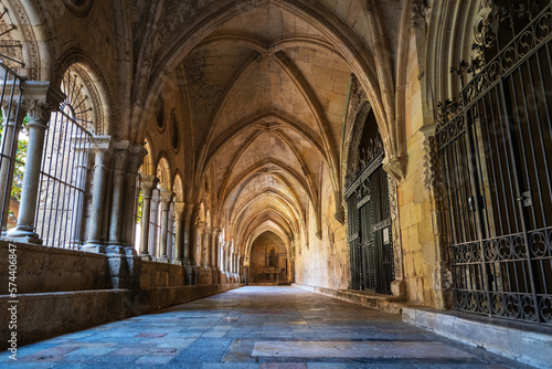 Cloister of the Cathedral of Tarragona, a Roman Catholic Church built in early-12th-century in Romanesque architectural style.