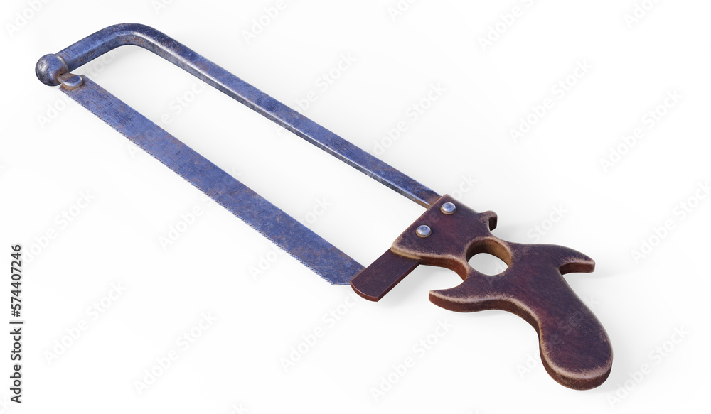 Hand-held jigsaw for wood cutting, isolated on white background, fretsaw. Manual joiner's tool. Jig saw for cutting plywood Hand-held jigsaw for wood cutting, isolated on white background, fretsaw. Manual joiner's tool. Jig saw for cutting plywood