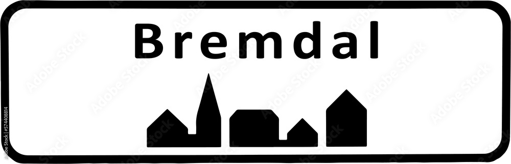 City sign of Bremdal - Byskilt Bremdal