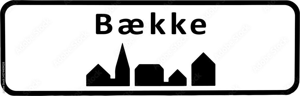 City sign of Bække - Byskilt Bække City sign of Bække - Byskilt Bække