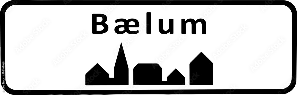 City sign of Bælum - Byskilt Bælum City sign of Bælum - Byskilt Bælum
