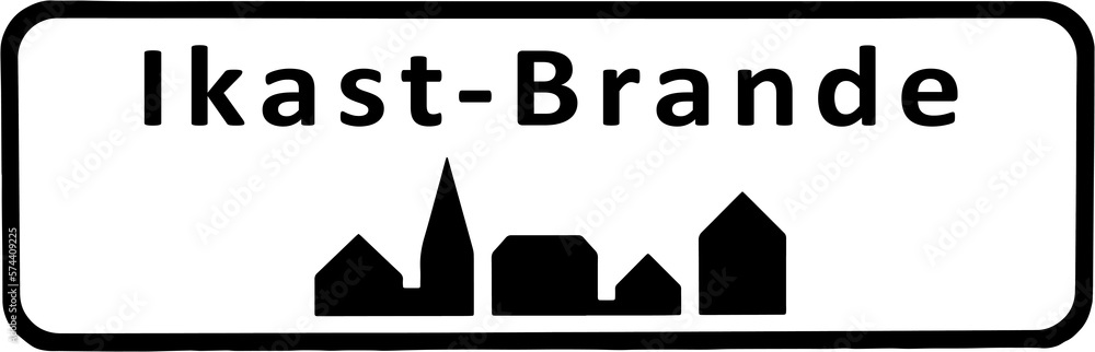 City sign of Ikast-Brande - Byskilt Ikast-Brande