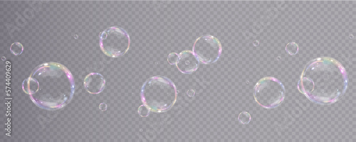 Collection of realistic soap bubbles. Bubbles are located on a transparent background. Vector flying soap bubble. Bubble PNG Water glass bubble realistic png 