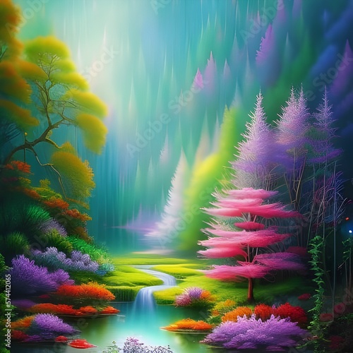 colourful, fantasy forest 