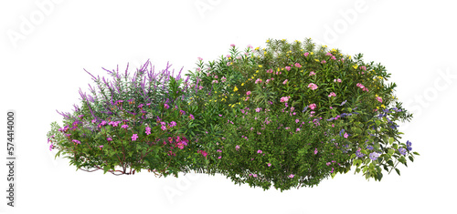 Obraz na płótnie A small garden decorated with many plants on a transparent background