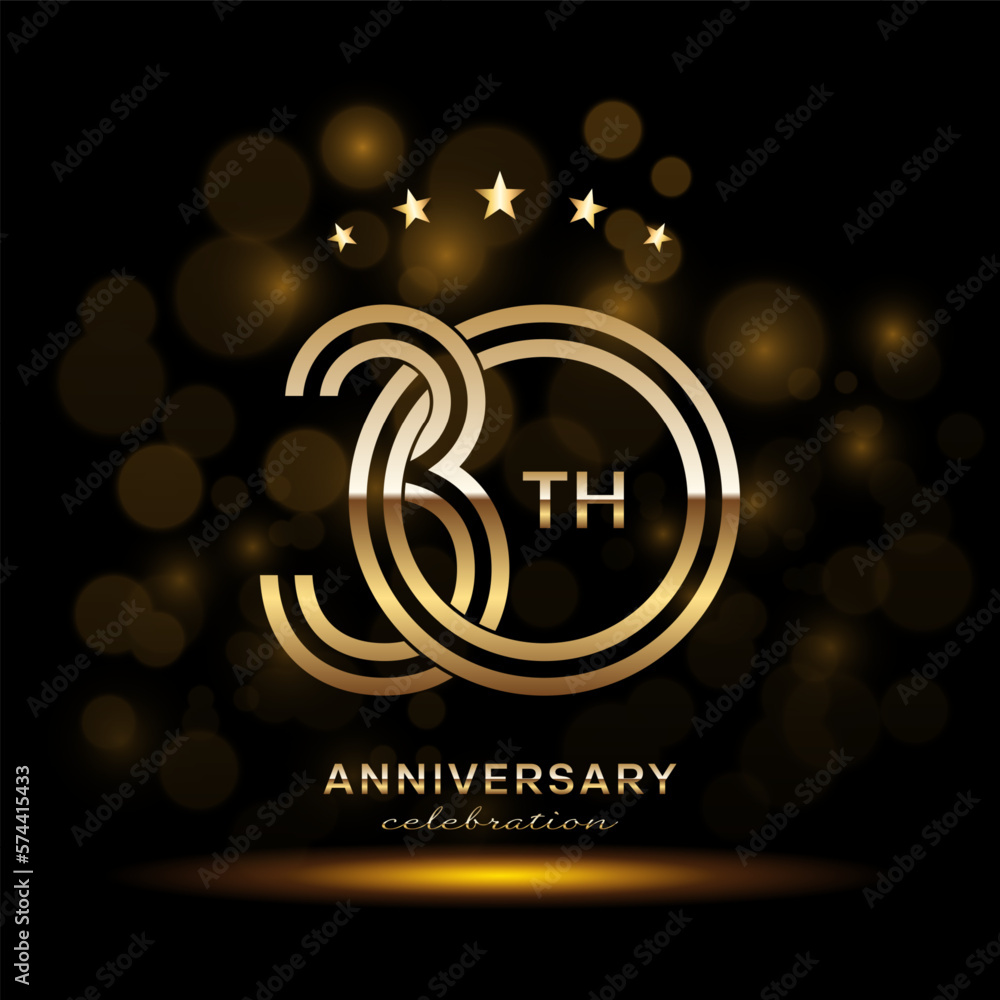 30 year anniversary celebration. Anniversary logo design with double ...
