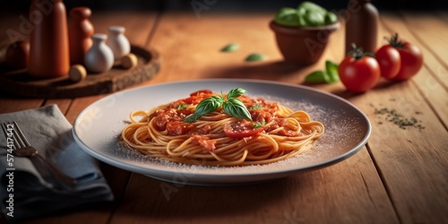 Leckere und gutaussehende Spaghetti im Restaurant f  r ein romantisches Essen  ai generativ