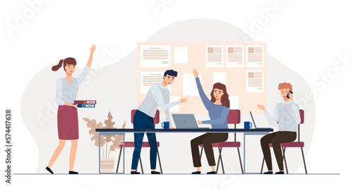 Business man and woman during economic crisis. Team of crisis managers solving businessman problems. Employees office workers with laptop . Global finance issue, losing profits or company bankruptcy