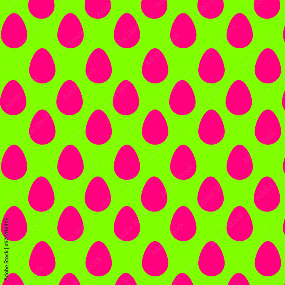 Neon pink eggs on green background. Holiday banner, poster, flyer or greeting voucher, brochure design template layout. Vector illustration Neon pink eggs on green background. Holiday banner, poster, flyer or greeting voucher, brochure design template layout. Vector illustration