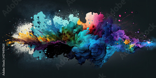 Abstract artistic watercolor splash background 3d render  Generative AI