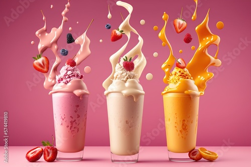 Tela creamy strawberry mango and vanilla shakes, delicious drinks for summer
