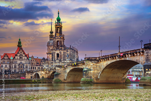 Old town of baroque Dresden, popular touristic attraction, Germany