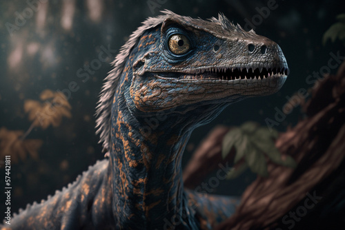 Close up portrait of raptor AI generated 