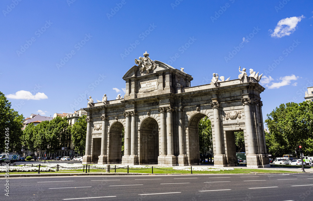Puerta de Alcalá monument, Madrid, Spain.