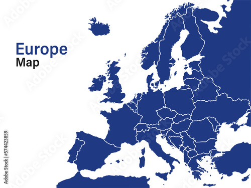 Europe map region. Europe union country map. European region map. EPS 10
