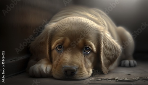 Sad and Lonely Dog H​hoping to find Company Generated by AI © Rodrigo