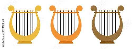Harp in flat style isolated