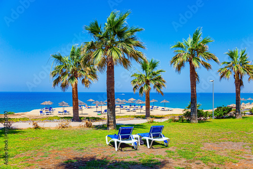 Cozy beach on the Mediterranean