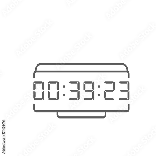 LED digital clock number isolated. Electronic figures for counter or calculator mockup interface design.