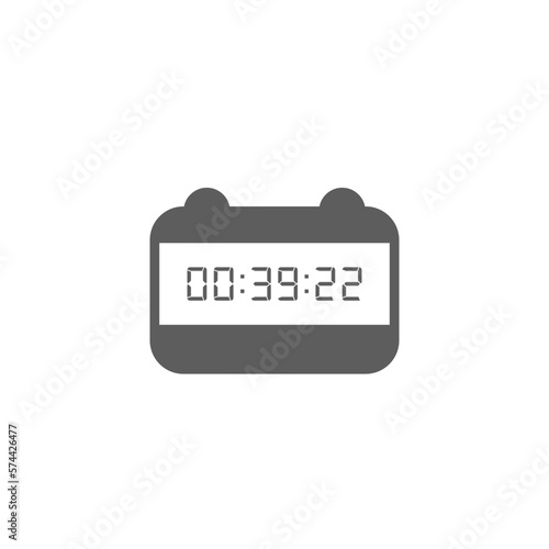 LED digital clock number isolated. Electronic figures for counter or calculator mockup interface design.