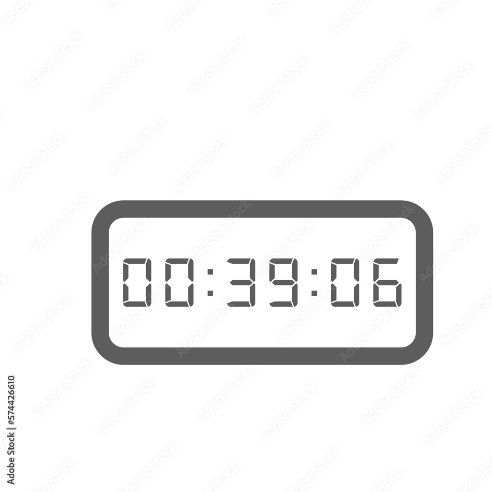 LED digital clock number isolated. Electronic figures for counter or calculator mockup interface design. LED digital clock number isolated. Electronic figures for counter or calculator mockup interface design.