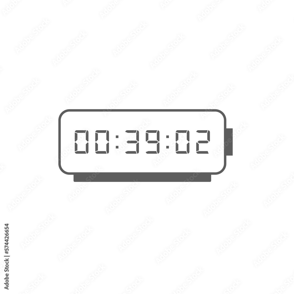 LED digital clock number isolated. Electronic figures for counter or calculator mockup interface design. LED digital clock number isolated. Electronic figures for counter or calculator mockup interface design.