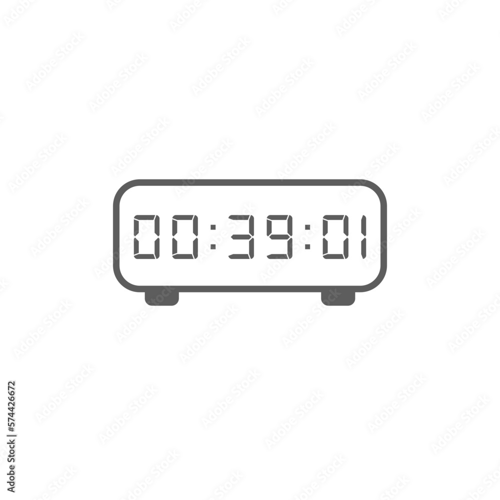 LED digital clock number isolated. Electronic figures for counter or calculator mockup interface design. LED digital clock number isolated. Electronic figures for counter or calculator mockup interface design.