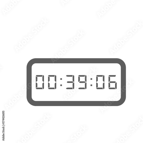 LED digital clock number isolated. Electronic figures for counter or calculator mockup interface design.