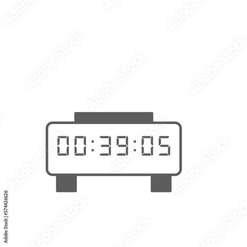 LED digital clock number isolated. Electronic figures for counter or calculator mockup interface design.